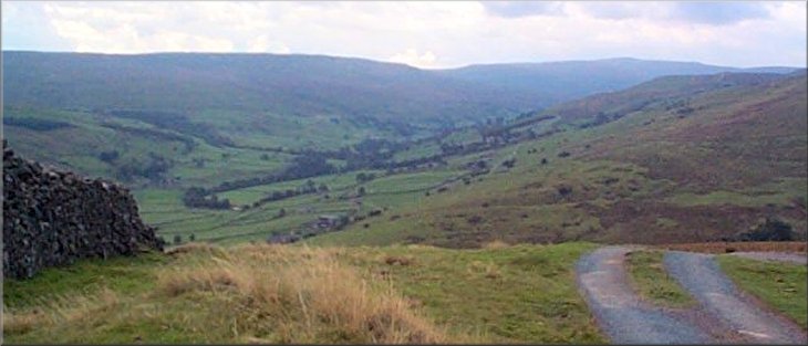 Looking down into Swaledale from the start of the descent from Fremington Edge