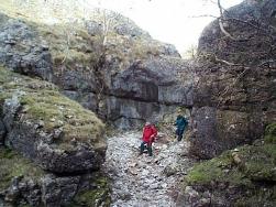Negotiating the site of an ancient whirlpool in Conistone Dib