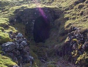 Entrance to the mine workings at the top of Trollers Gill