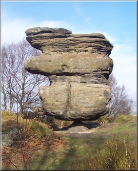Huge wind eroded rock perched on a tiny plinth