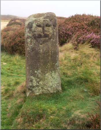 The "Face Stone" by the Cleveland Way at map ref. NZ 599015