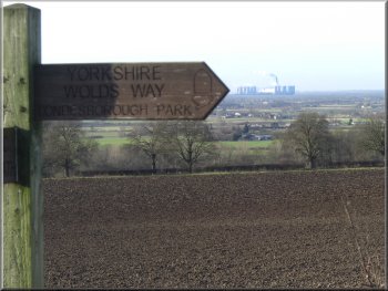 Looking across to Drax power station from the Wolds Way
