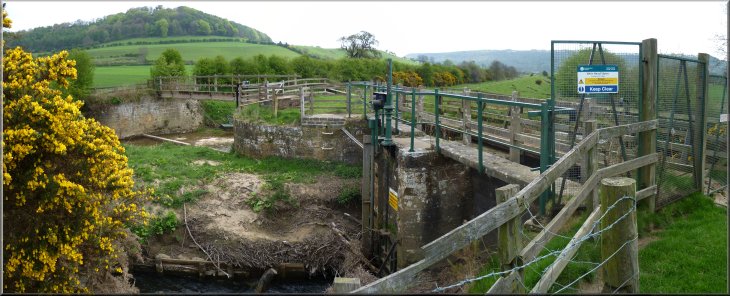 The sluice gates controlling the flow down the River Derwent