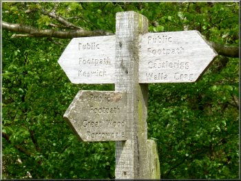 Sign post where we joined the path above Brockley Beck