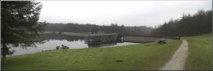 The dam at Cod Beck Reservoir