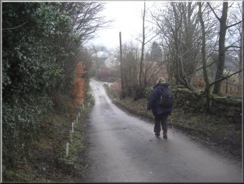 Walking out to the road on the edge of Osmotherley