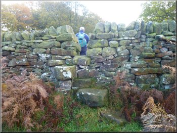 Stile in the wall at the top of the climb