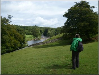 Looking downstream where we met the River Ure