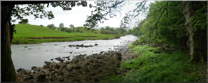 River Ure just below the stepping stones that lead across to Redmire