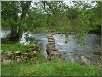 Stepping stones to Redmire across the R. Ure