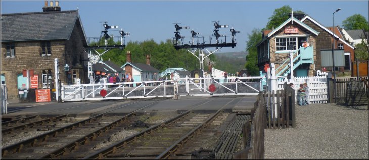 The level crossing in Grosmont at the end of our walk