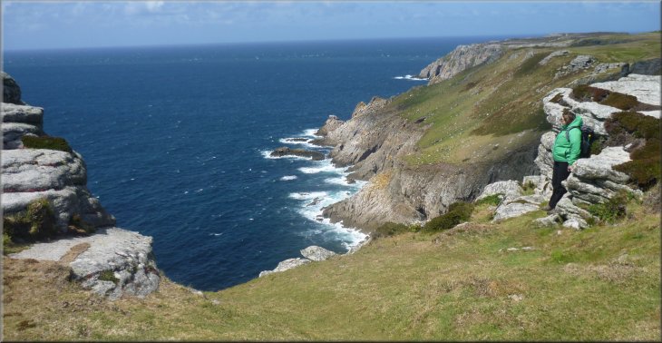 Looking North up the West coast of Lundy Island