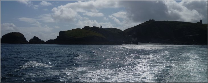 Looking back to the cliffs of Lundy Island as we left on the ferry to Ilfracombe