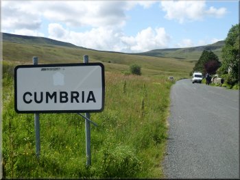 The Cumbria boundary at the road