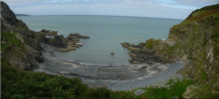 Another rocky cove seen from the Coast Path heading for Aber Bach 
