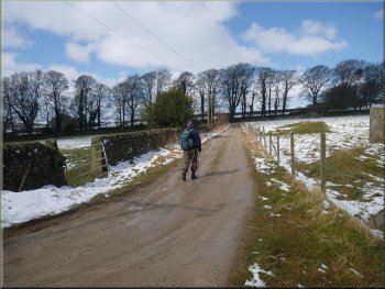 Track out to the road near Carr Lodge farm