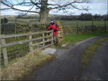 Joining an access track at Low Hirst Farm