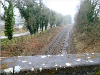 Looking along the railway from the bridge