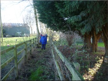 . . . leading to a fenced path between gardens & paddock