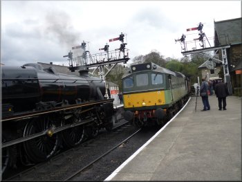 Train hauled by D7628 Sybilla arriving from Pickering