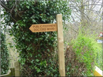 Sign post at our turning into Doctors Wood
