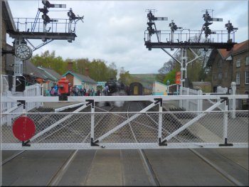 Back at the level crossing in Grosmont