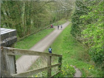 Joining the Monsal Trail on the old railway above Litton Mill