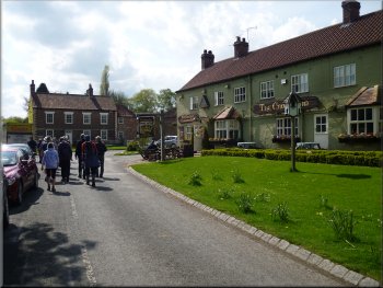 Passing the crown Inn as we left the village