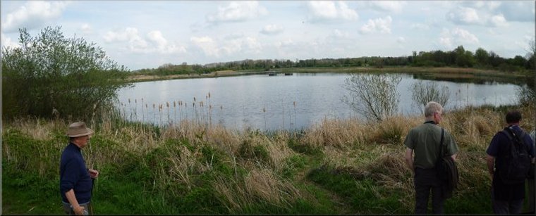 One of the large flooded gravel pit lakes at the Staveley Nature Reserve