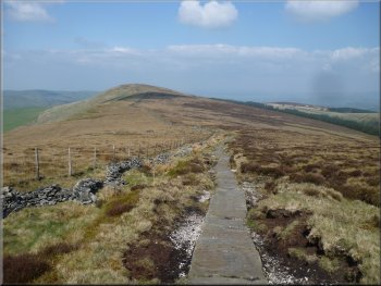 Looking back along the paved path to Cats Tor
