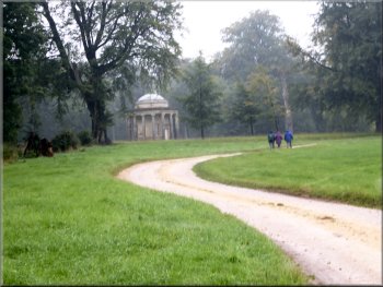 Temple by the track as we passed through Bramham Park