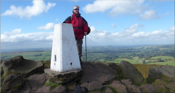 The trig point on The Roaches ridge