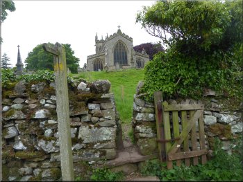 Looking back along the path to St. Andrews church