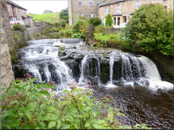 Waterfall on Gayle Beck seen from the cobbled street