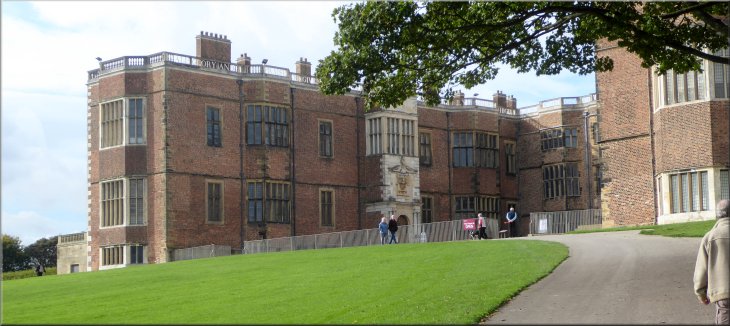 Temple Newsam House seen from the side entrance to the Home Farm cafe