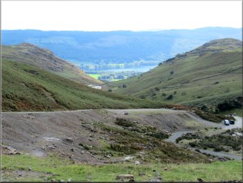 Looking down the valley to Coniston Water far below us now