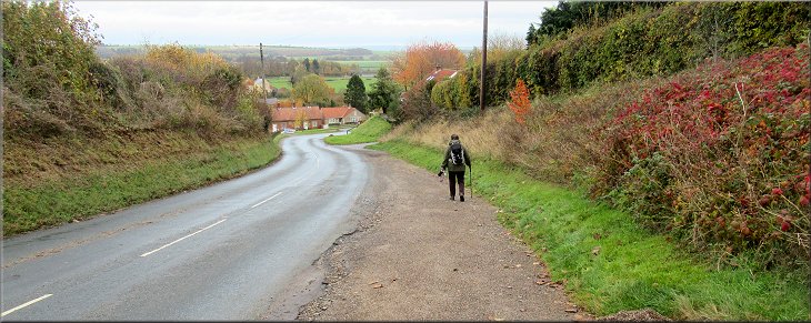 Walking down the road into Hovingham