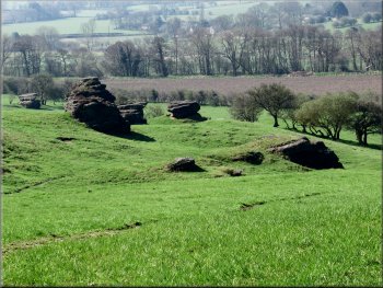 Gritstone outcrops in the Crimple valley seen from the gateway