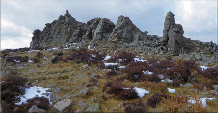 The Manstone Rock with a triangulation pillar (trig point) on its highest point at 536m