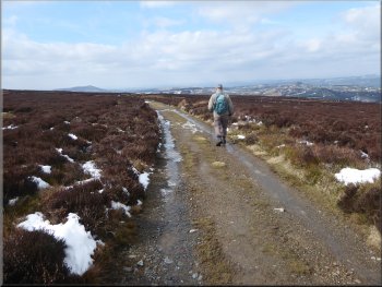 The moorland track heading south west