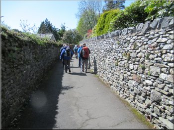 Walled track leading to the Parish Church
