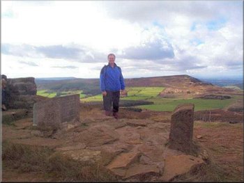 Pausing at the Alec Falconer seat on Cringle Moor