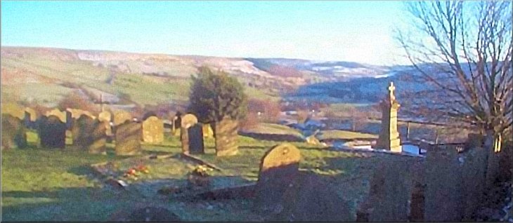 The view down Nidderdale from Middlesmoor churchyard