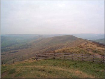 Looking back along Rushup Edge to Mam Tor