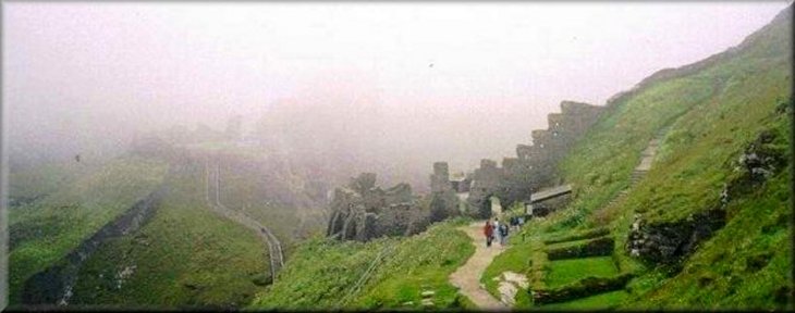 King Arthur's castle at Tintagel - very eirie in the mist