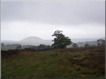 Looking back to Easterside Hill through the rain