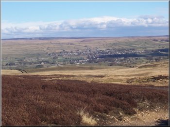 Looking over Grassington from the moorland track above  Threshfield