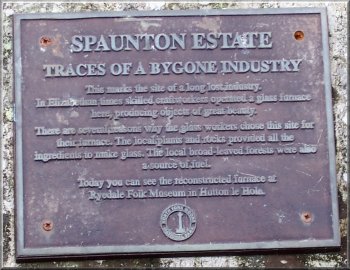 Plaque at the site of an Elizabethan glass works by the river Seven