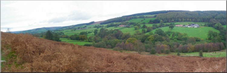 Looking across rosedale from the path above the river Seven