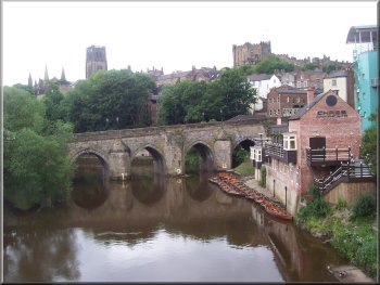 Elvet Bridge over the river Wear in Durham 